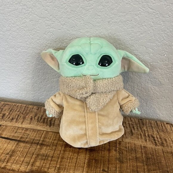 Star Wars Mattel Plush Toy 9” Small Yoda Baby Stuffed Animal The Mandalorian - Picture 2 of 9